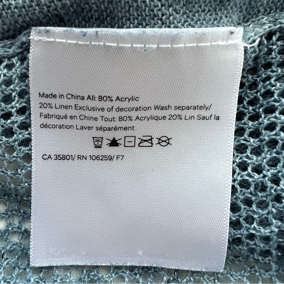 Lululemon Well Being Crew Sweater Linen blend Heathered Speckle Blue oversized M - Picture 6 of 7